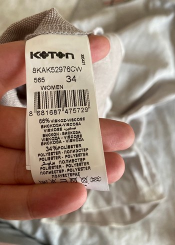 34 Beden ten rengi Renk Bej Keten Uzun Kollu Ceket