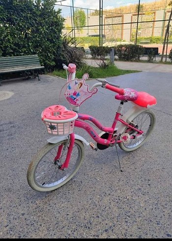 Pembe Renkli Çocuk Bisikleti Sepetli