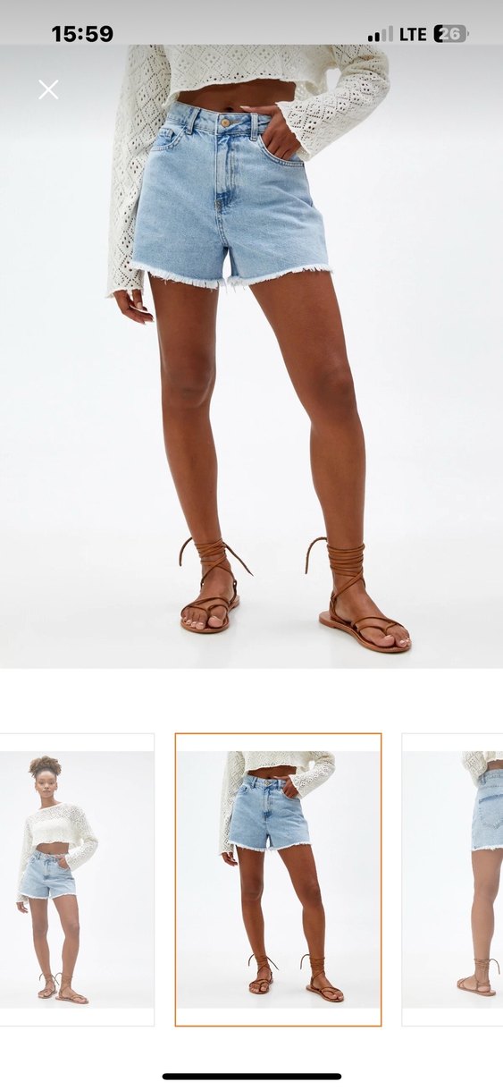 Kadın Beyaz yırtık Detaylı Şort - Görsel 3