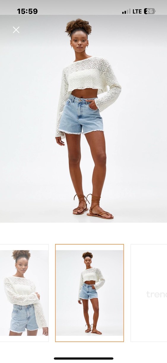 Kadın Beyaz yırtık Detaylı Şort - Görsel 2