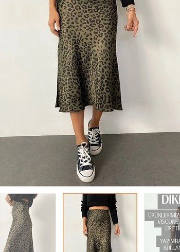 Leopar Desenli Midi Kadın Etek - Görsel 5