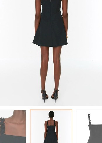 Siyah Mini Elbise - Görsel 4