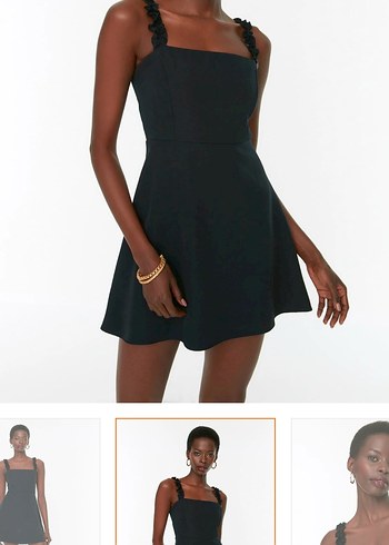 Siyah Mini Elbise - Görsel 2