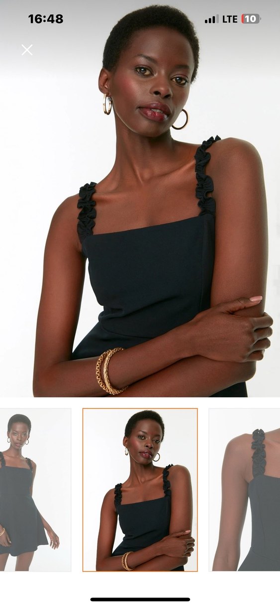 Siyah Mini Elbise - Görsel 3