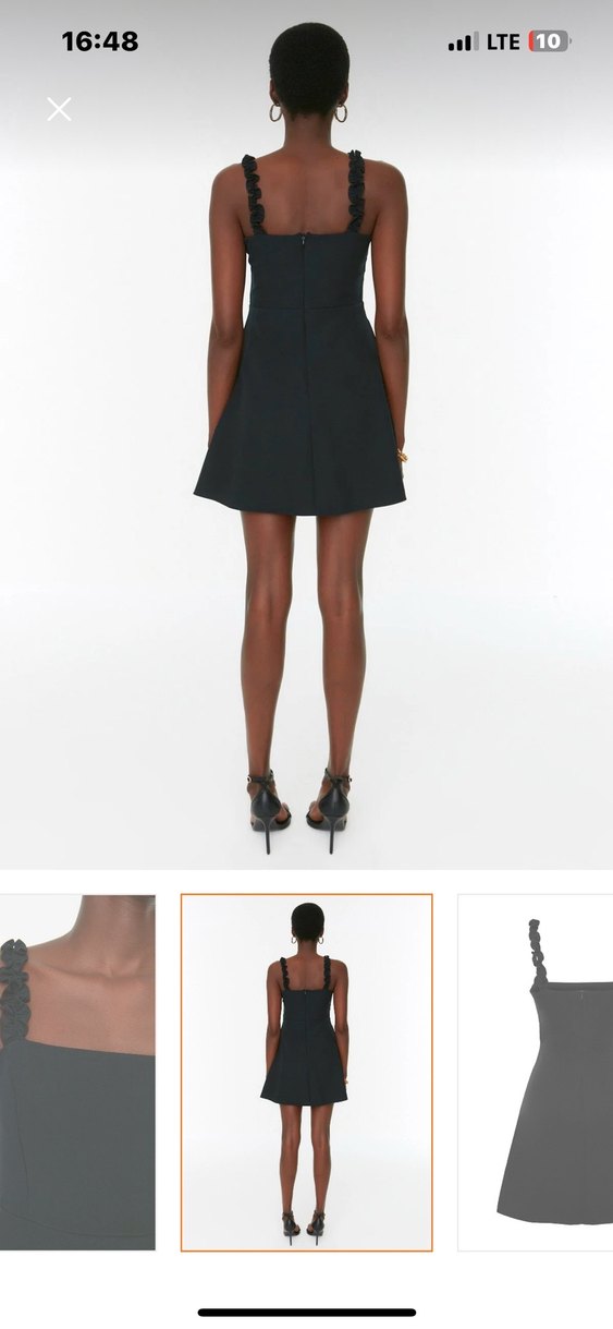 Siyah Mini Elbise - Görsel 4