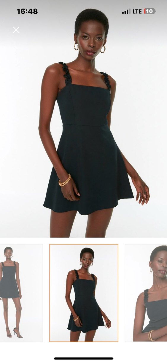 Siyah Mini Elbise - Görsel 2