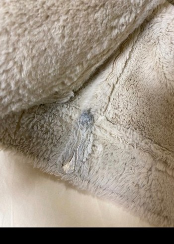 Bej Süet Kadın Ceket, Kürk Detaylı - Görsel 4