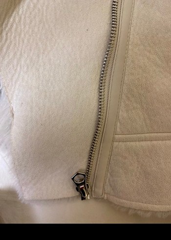 Bej Süet Kadın Ceket, Kürk Detaylı - Görsel 5