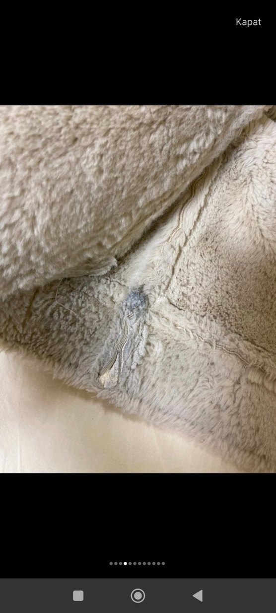 Bej Süet Kadın Ceket, Kürk Detaylı - Görsel 4