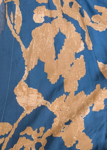 Mavi Desenli Bohem Kadın Kimono - Görsel 2