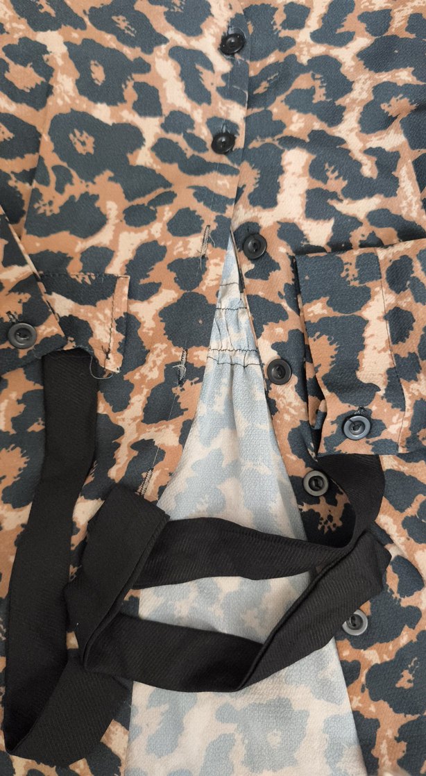 Leopar Desenli Kemerli gömlek - Görsel 2