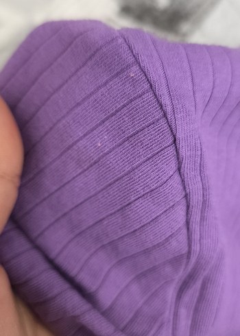 Mor Kısa Kollu Crop Top - Görsel 5