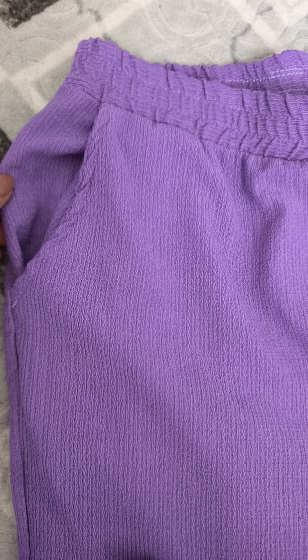 Mor Rahat Kesim Kadın Kumaş Pantolon - Görsel 2