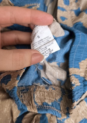 Kadın Mavi Desenli Bohem Pantolon - Görsel 2