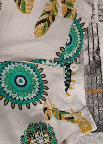 Bohem Çok Renkli Baskılı Kadın Kumaş Pantolon - Görsel 6