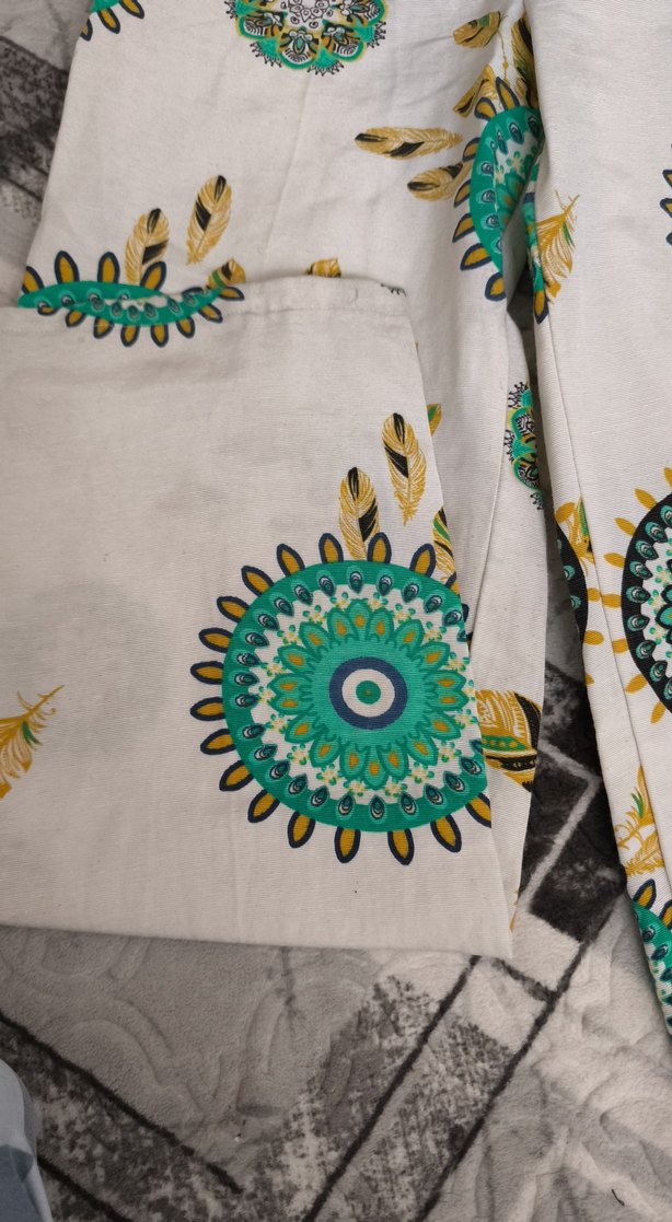 Bohem Çok Renkli Baskılı Kadın Kumaş Pantolon - Görsel 2