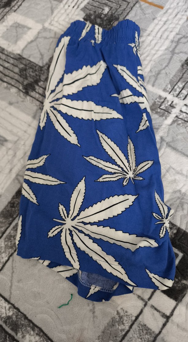 Düğmeli Mavi Batik Desenli Kadın Şort - Görsel 4