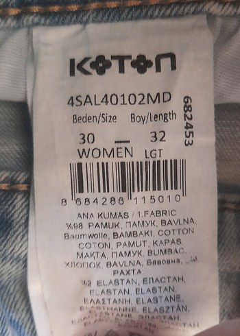 30 Beden mavi Renk mavi kot pantalon