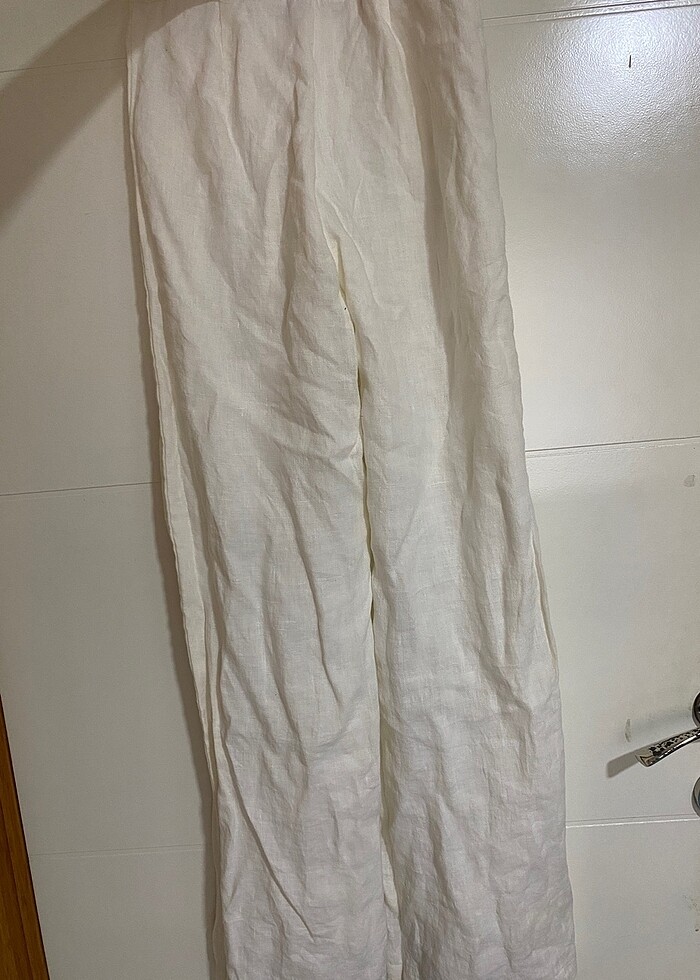 Keten Palazzo Pantolon - Görsel 4