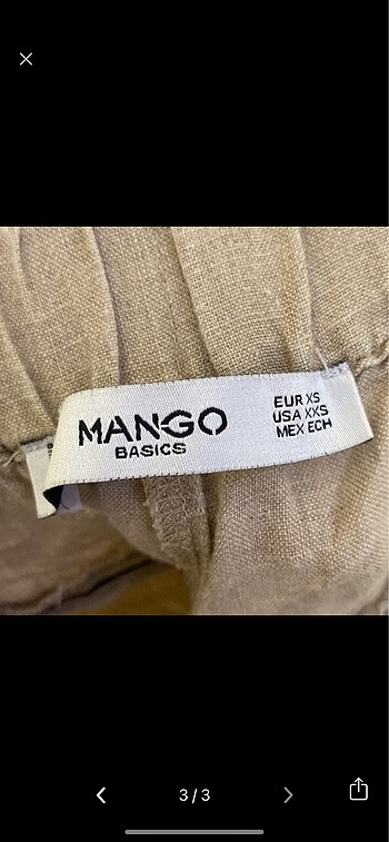 xs Beden Mango Keten Pantolon