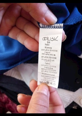 Adil Işık Uzun saks mavisi arkdadan ipli Abiye Elbise