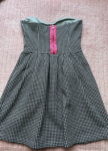 Gri Straplez Piliseli Mini Elbise - Görsel 3