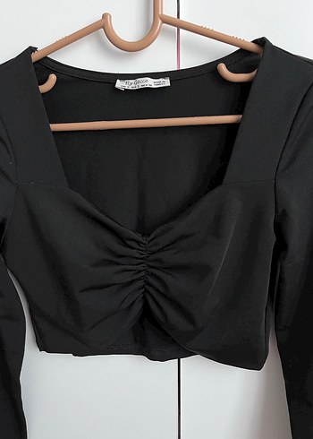Uzun Kollu Siyah V Yaka Kadın Bluz - Görsel 3
