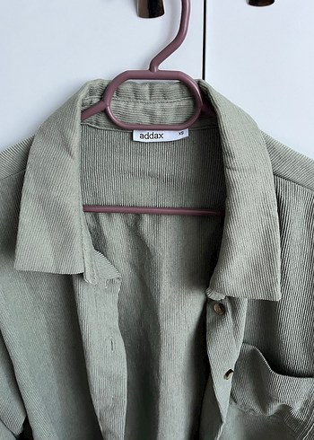 Kadın Haki Keten Düğmeli Gömlek - Görsel 2