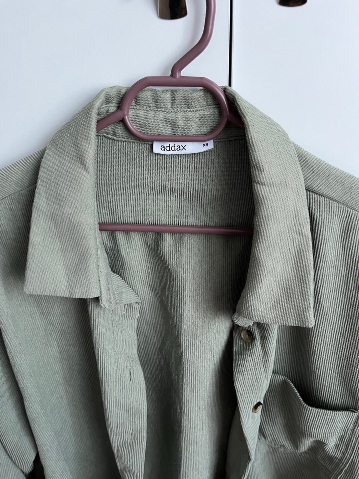 Kadın Haki Keten Düğmeli Gömlek - Görsel 2