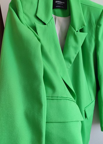 m Beden yeşil Renk Yeşil Parlak Kadın Blazer Ceket