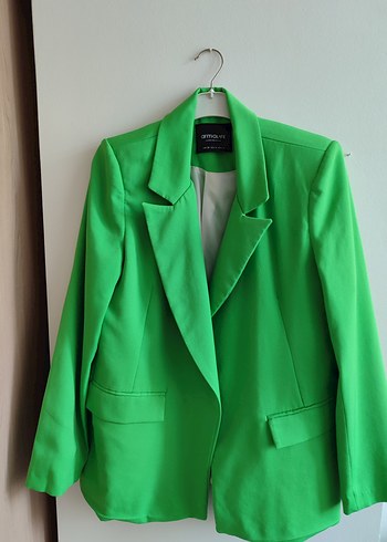 Yeşil Parlak Kadın Blazer Ceket