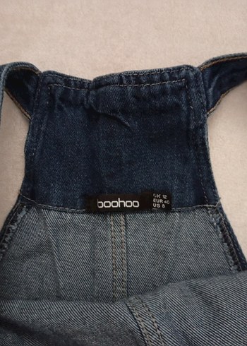 Kadın Lacivert Denim Askılı Tulum - Görsel 3