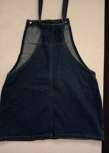 Kadın Lacivert Denim Askılı Tulum - Görsel 4