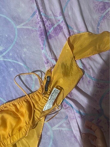 xs Beden sarı Renk Zara crop