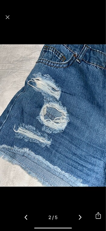 Diğer Denim yırtık kot şort