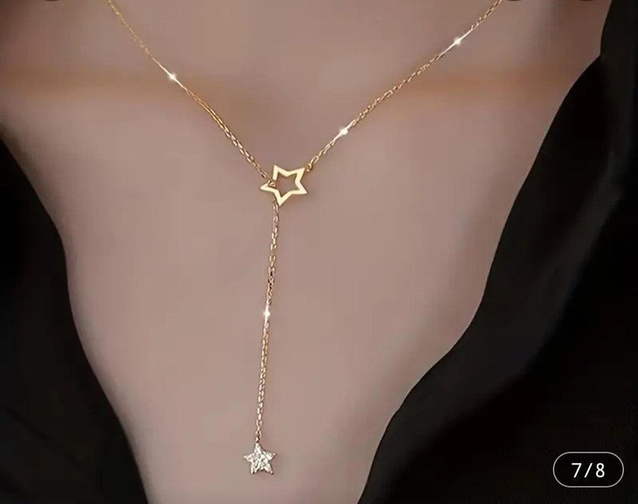 Altın Renk Zincir Detaylı Midi Kolye - Görsel 2