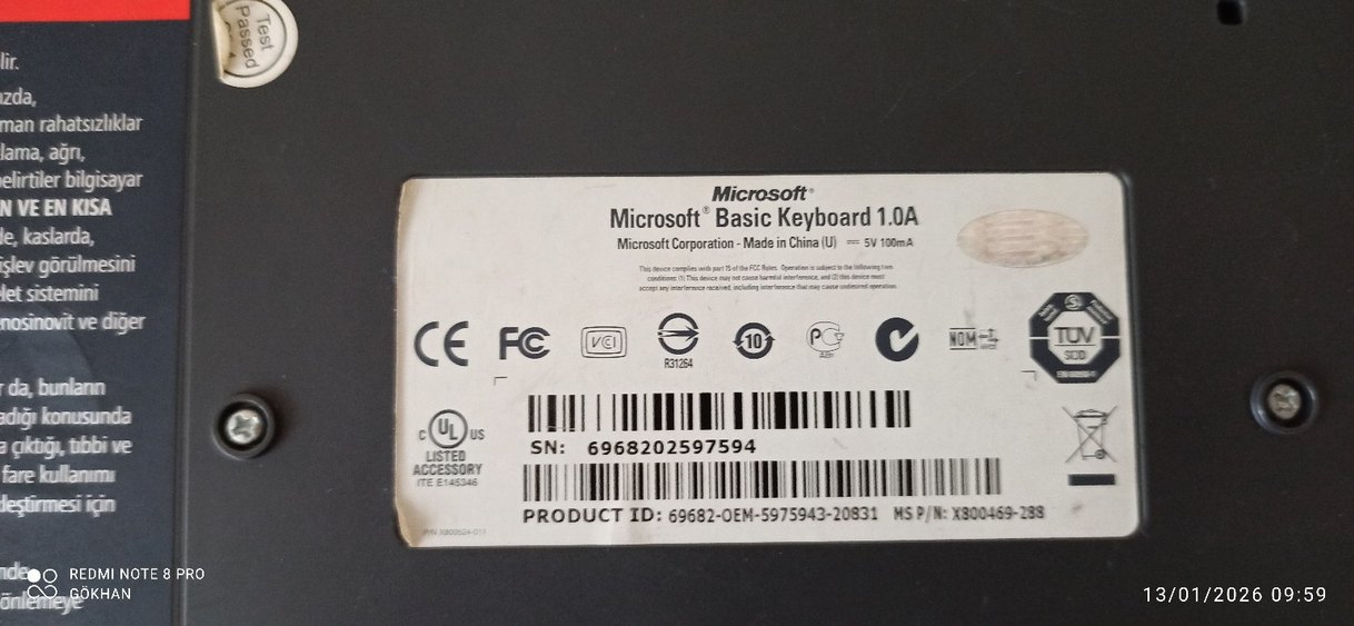 Siyah Kablolu Standart Klavye - Görsel 3