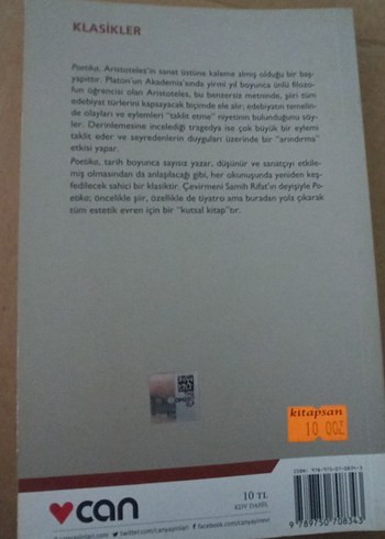 Aristoteles - Poetika: Şiir Sanatı Üstüne - Görsel 2