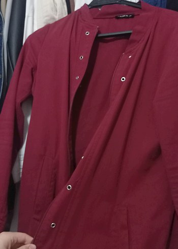 Diğer Bordo Düğmeli Midi Ceket