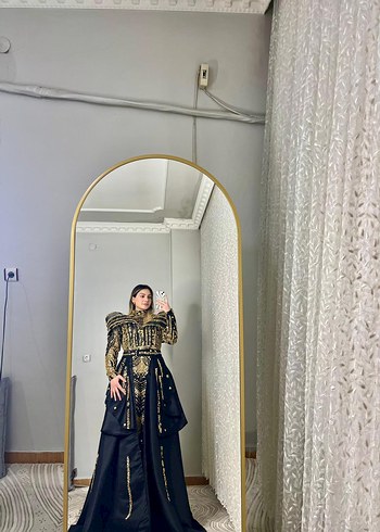 Uzun Siyah Gotik Kadın Gelinlik - Görsel 8