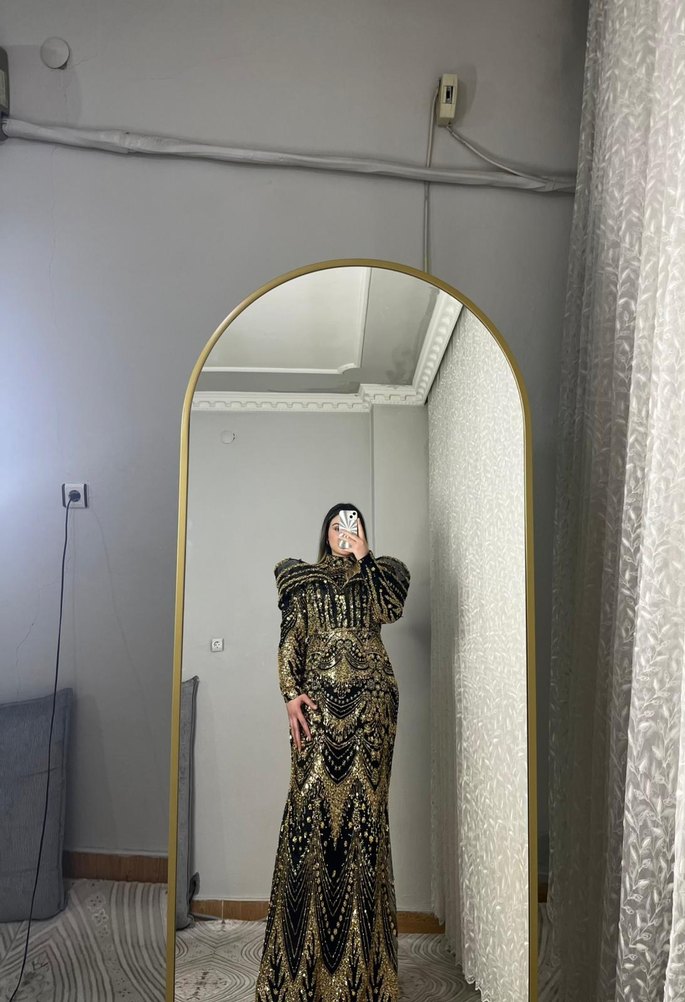 Uzun Siyah Gotik Kadın Gelinlik - Görsel 4