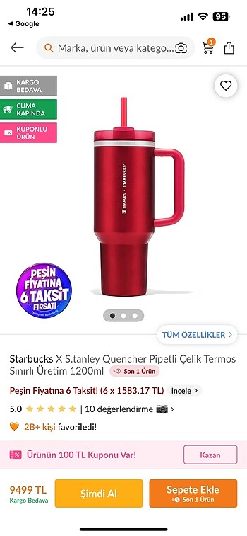Starbucks termos- suluk