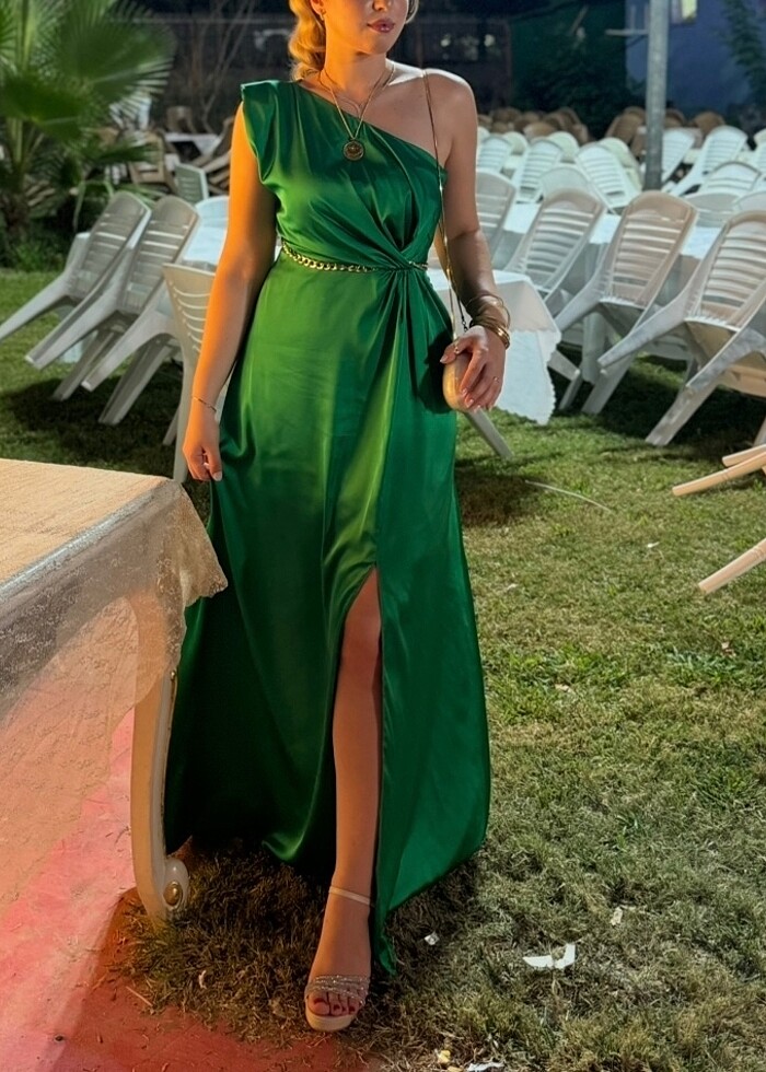 Tek omuz abiye elbise - Görsel 2