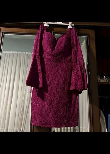 Bordo Dantel Straplez Midi Elbise 38 bedene rahat olur