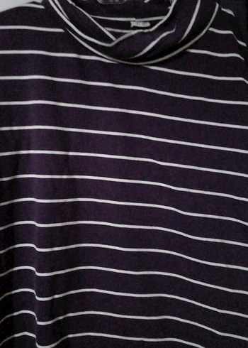 Mor Çizgili Uzun Kollu Hamile Elbisesi - Görsel 2