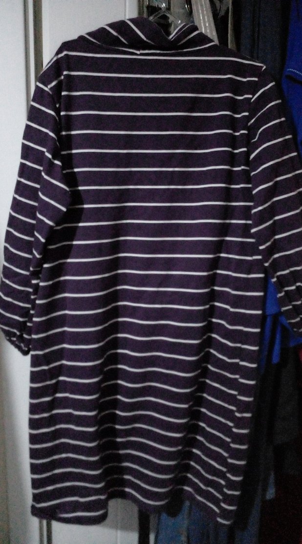 Mor Çizgili Uzun Kollu Hamile Elbisesi - Görsel 4