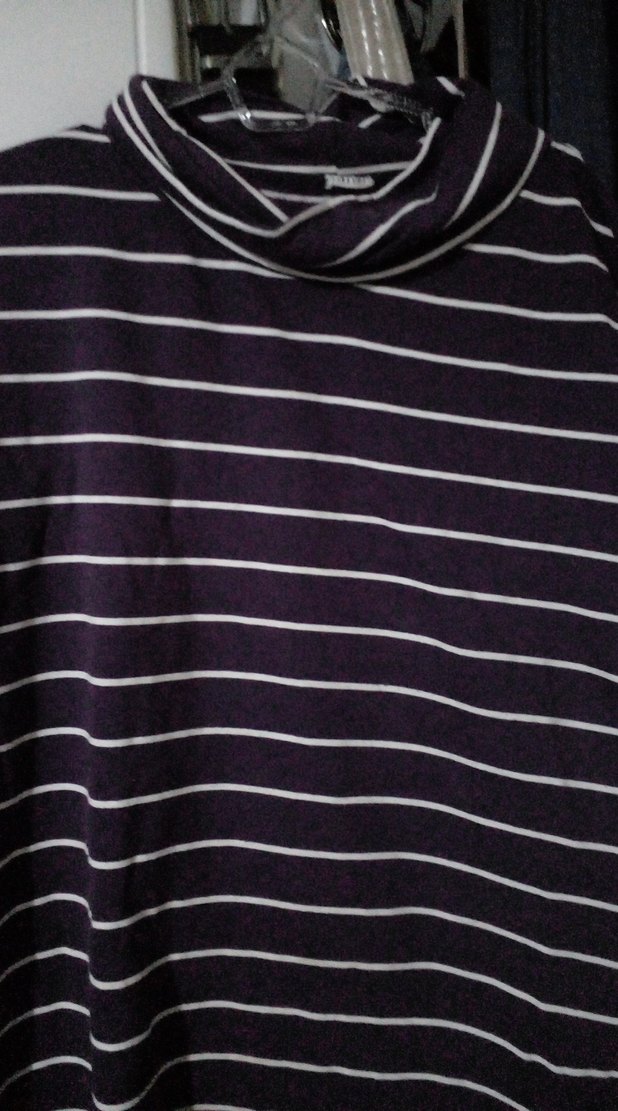 Mor Çizgili Uzun Kollu Hamile Elbisesi - Görsel 2