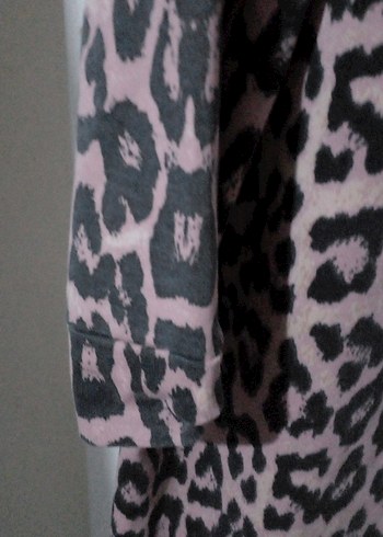 Leopar Desenli Kadın Uzun Kollu Salaş tunik - Görsel 4