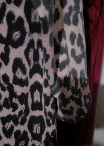 Leopar Desenli Kadın Uzun Kollu Salaş tunik - Görsel 5
