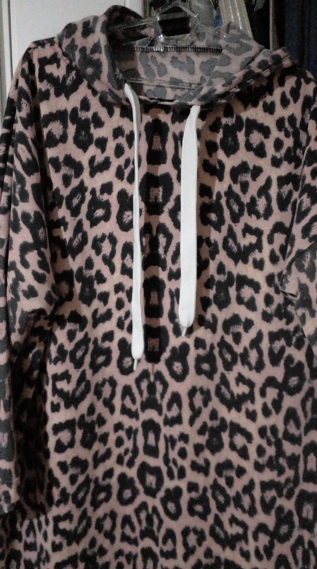 Leopar Desenli Kadın Uzun Kollu Salaş tunik - Görsel 2